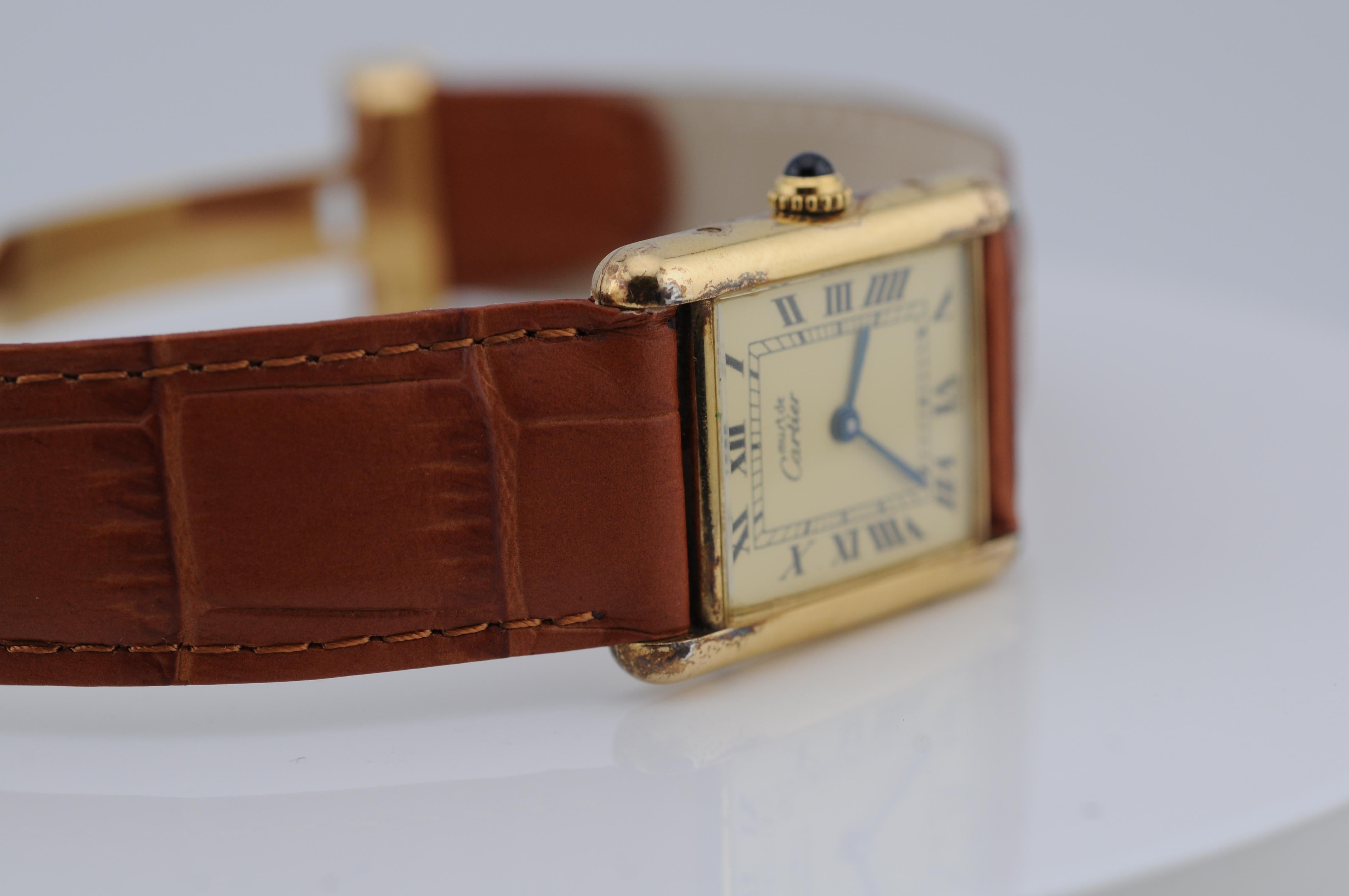 Cartier Tank 1615 Argent Quarzuhr  24mm Swiss Made im Angebot 7