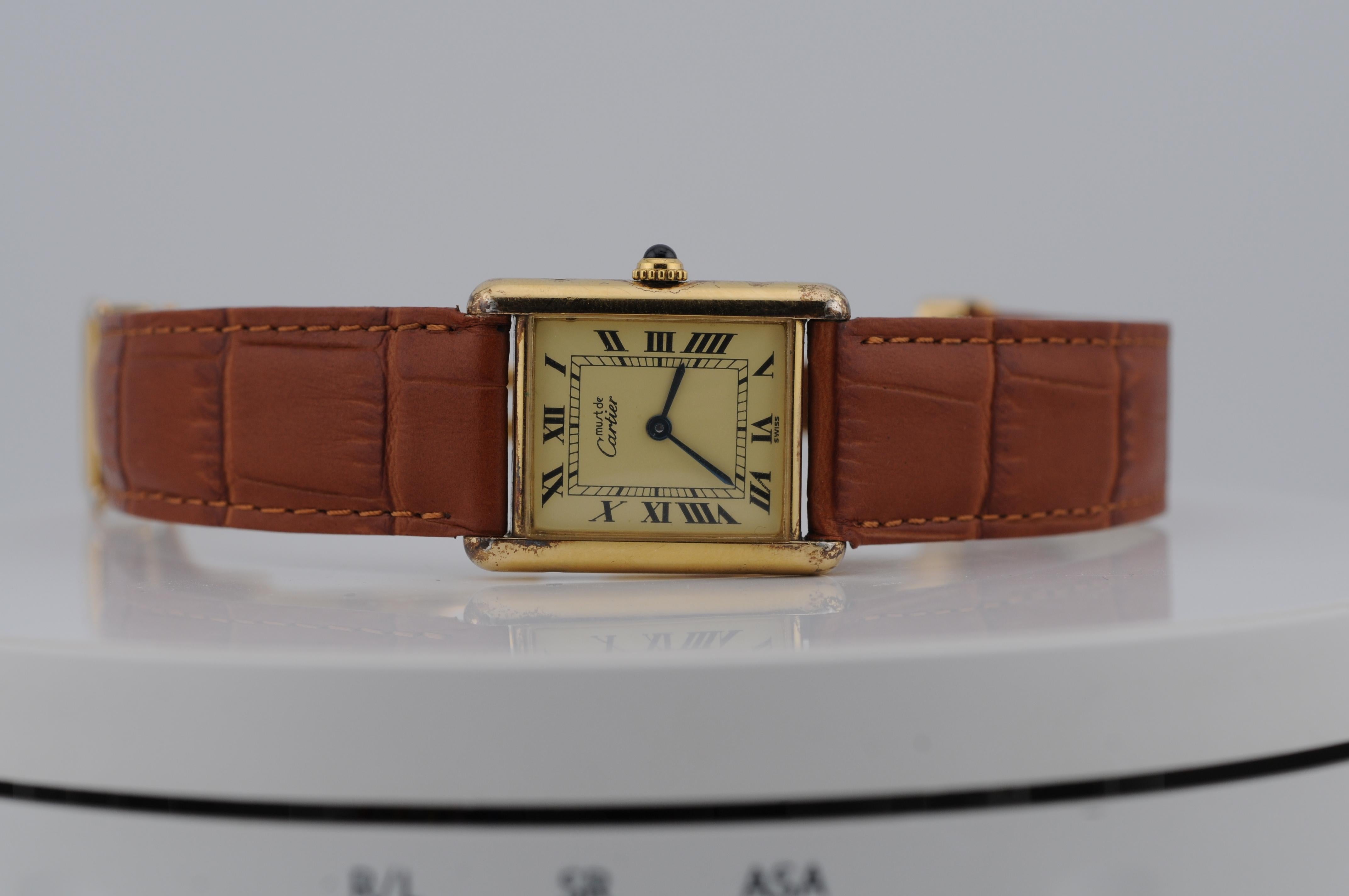 Cartier Tank 1615 Argent Quarzuhr  24mm Swiss Made für Damen oder Herren im Angebot