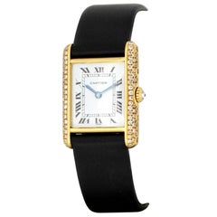Vintage Cartier, Tank, 18 Karat Gold and Diamonds, 21001243, Women, 1990-1999