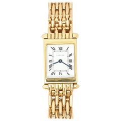 Retro Cartier Tank 18 Karat Gold Back Wind 1930s Bracelet Watch
