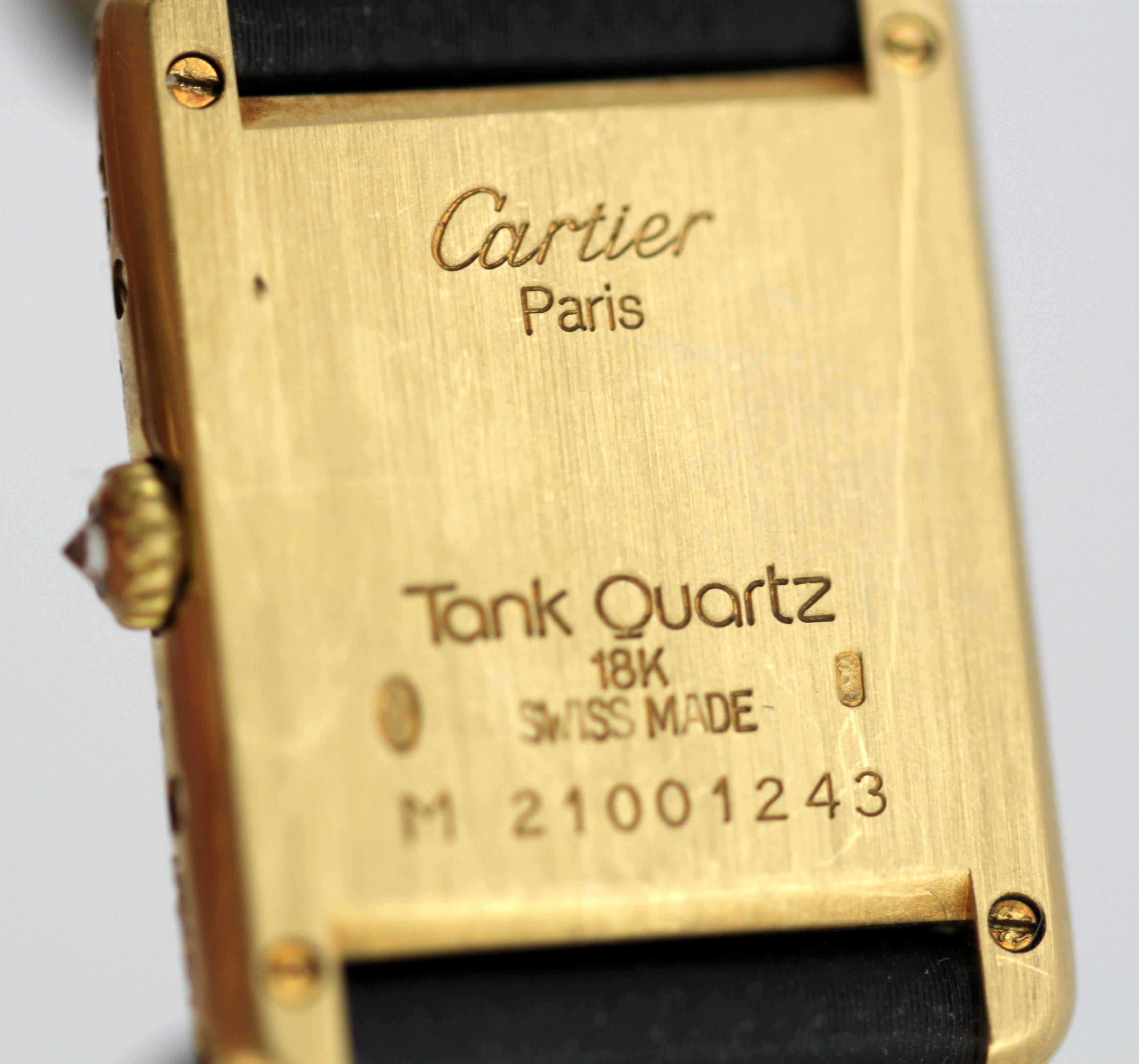 Cartier, Tank, 18 Karat Gold and Diamonds, 21001243, Women, 1990-1999 8