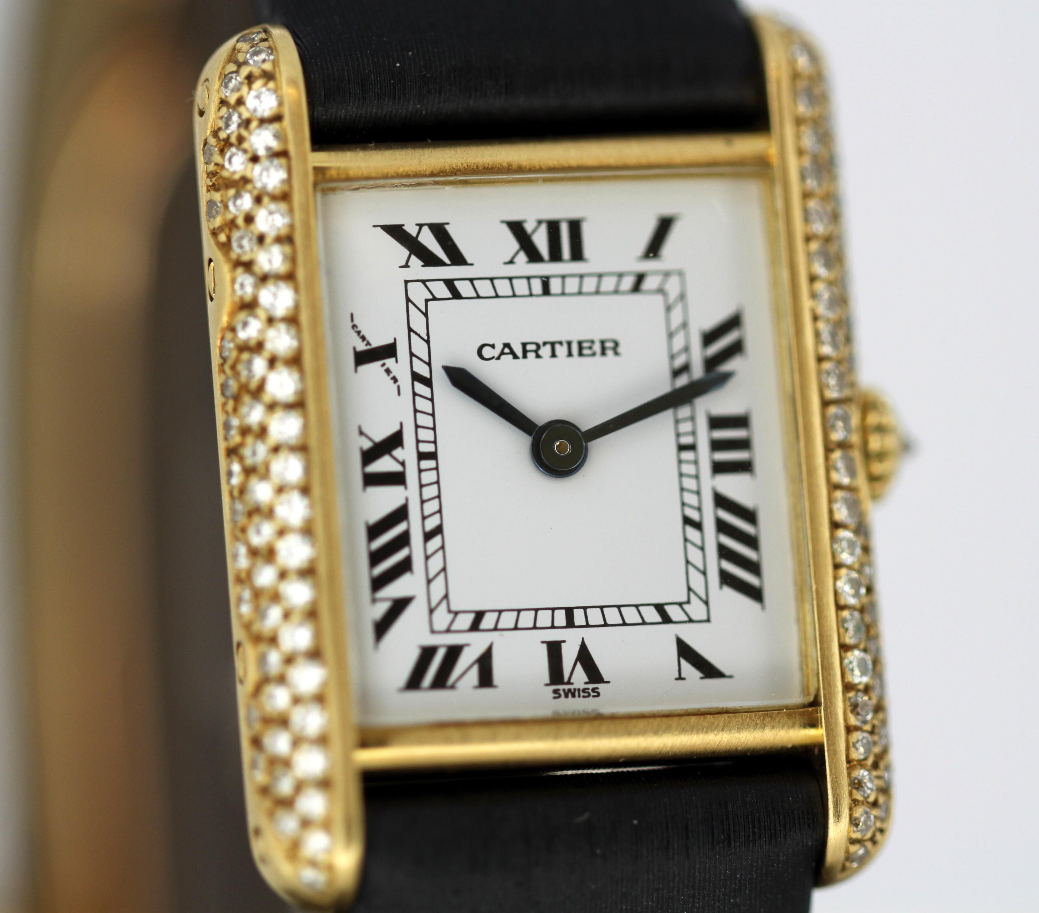 Cartier, Tank, 18 Karat Gold and Diamonds, 21001243, Women, 1990-1999 3