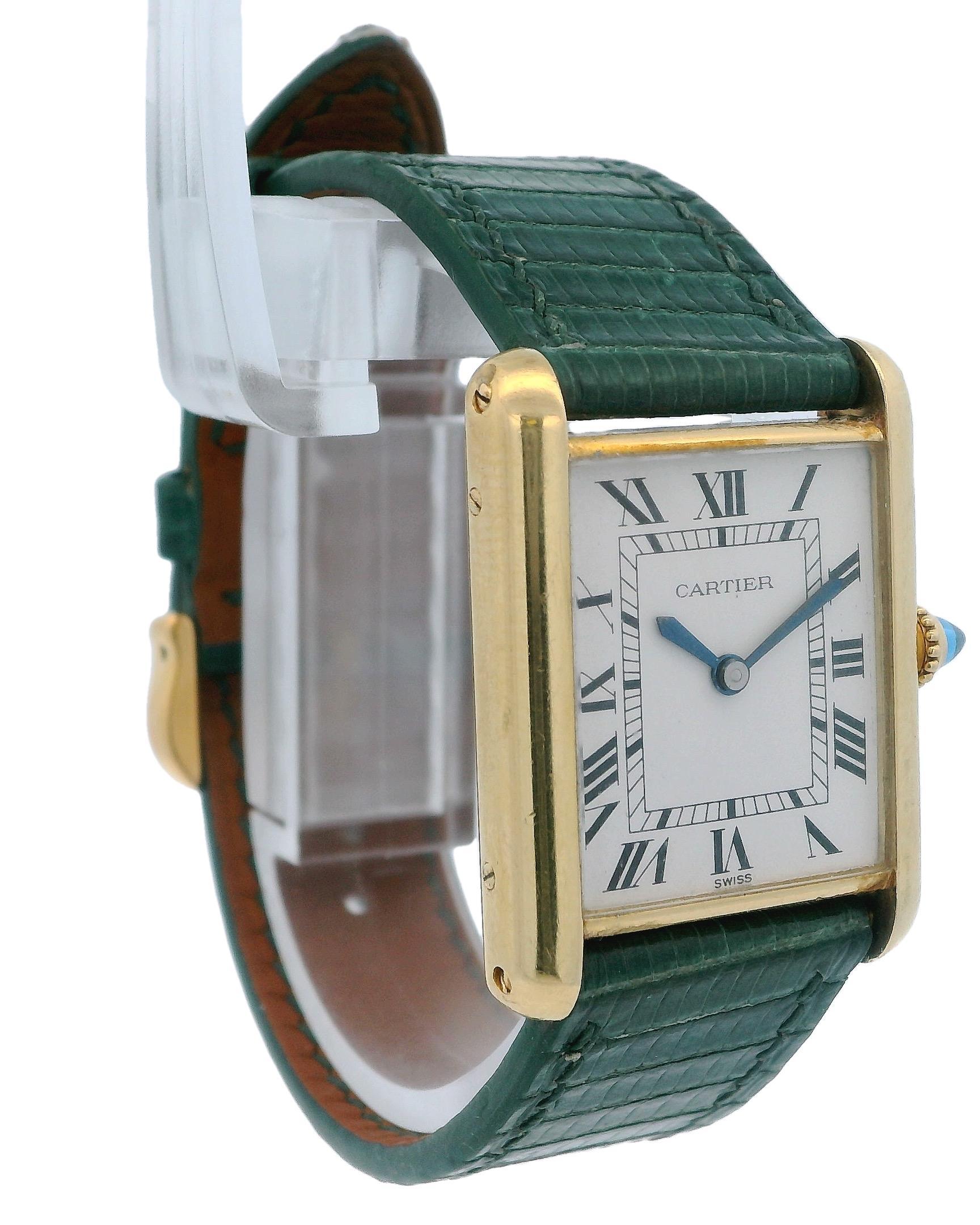 Cartier NY Tank en or jaune 18 carats par Bueche Girod, années 1980 Unisexe en vente
