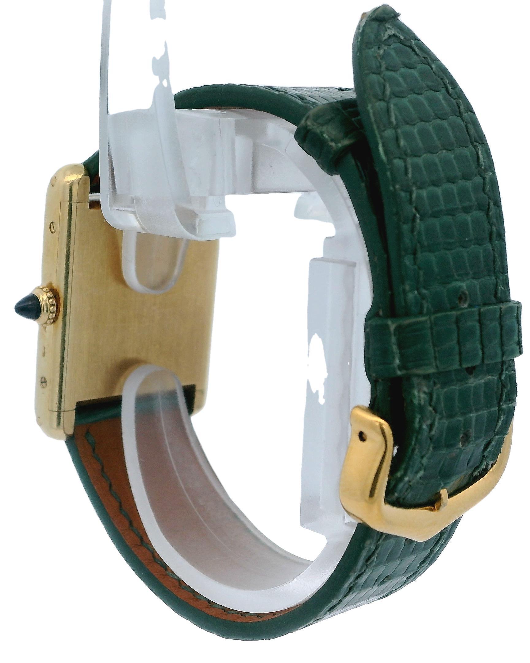 Cartier NY Tank en or jaune 18 carats par Bueche Girod, années 1980 en vente 1