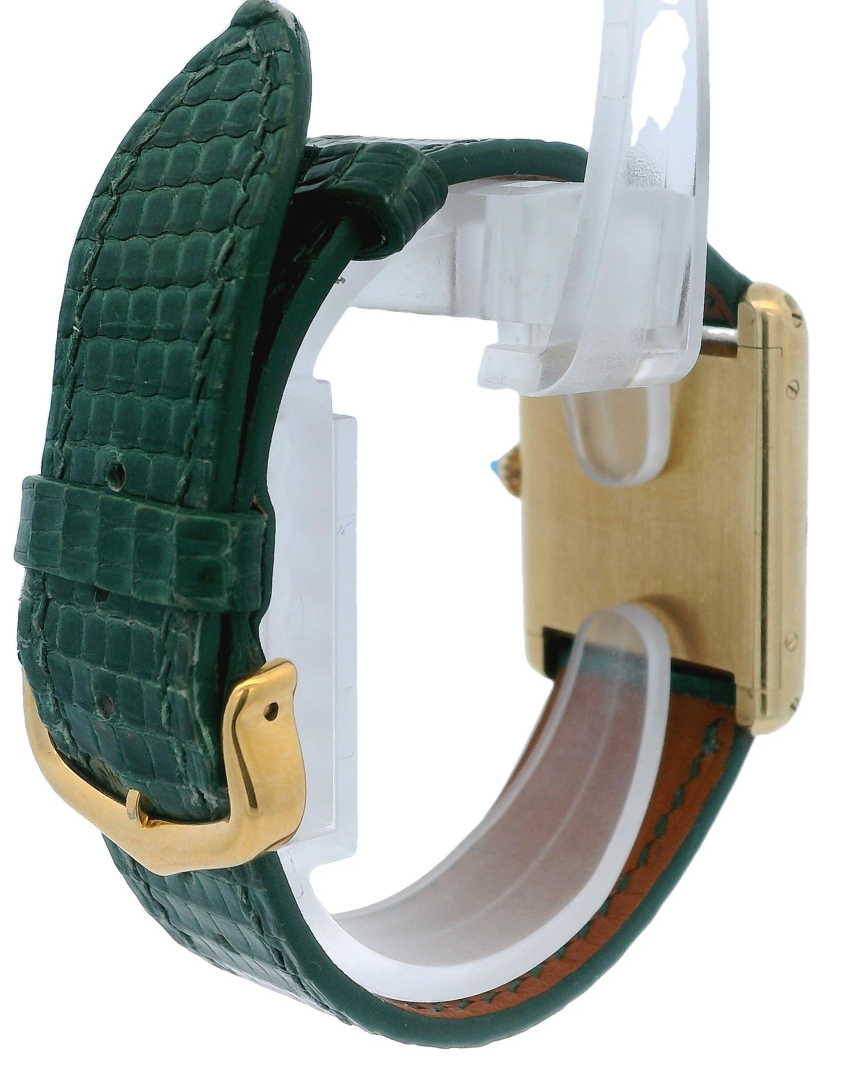 Cartier NY Tank en or jaune 18 carats par Bueche Girod, années 1980 en vente 2