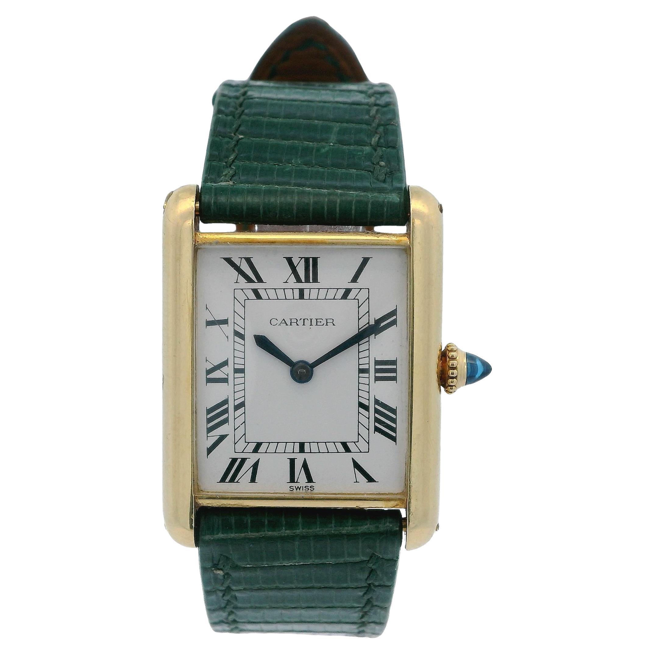 Cartier NY Tank en or jaune 18 carats par Bueche Girod, années 1980 en vente