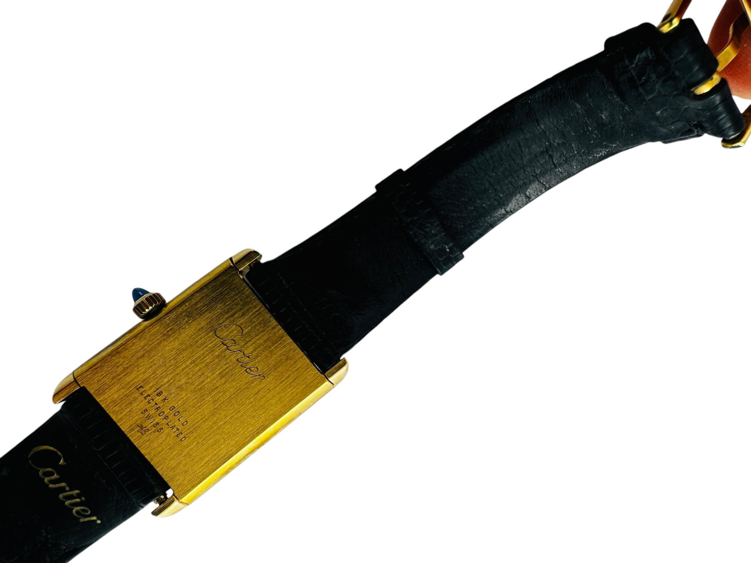 Contemporary Cartier Tank 18K Yellow Gold Electroplated Watch Hand-Winding #20963