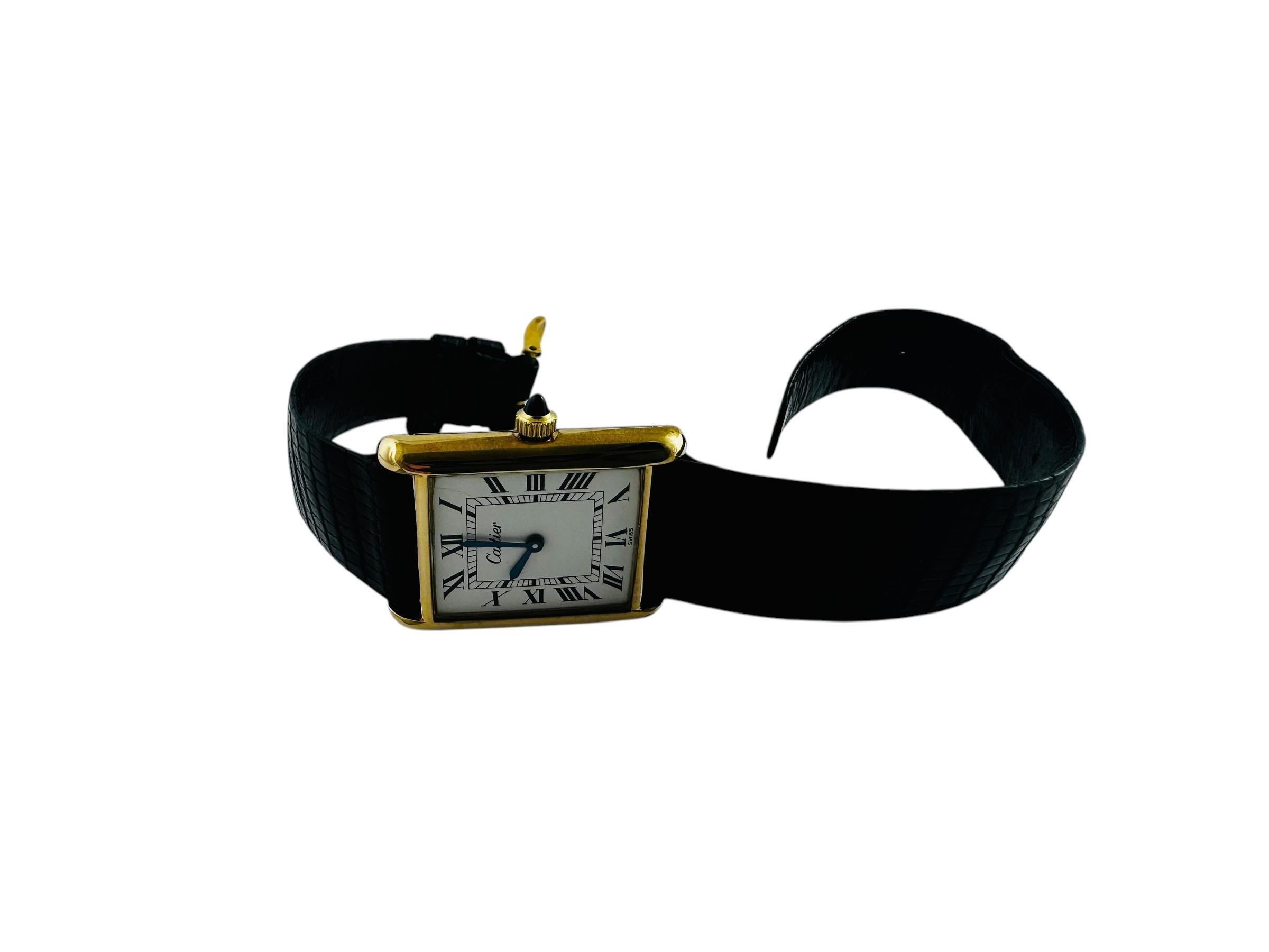 Cartier Tank 18K Yellow Gold Electroplated Watch Hand-Winding #20963 In Good Condition In Washington Depot, CT