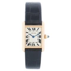 Cartier Montre Tank en or jaune 18 carats sur bracelet en cuir 2442 W1529856