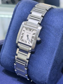 Cartier Tank 2300 Stainless Steel Watch with Roman Numerals