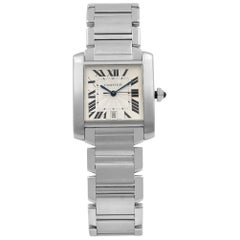 Cartier Tank 2302 Francaise Steel Silver Dial Automatic Men's Watch W51002Q3