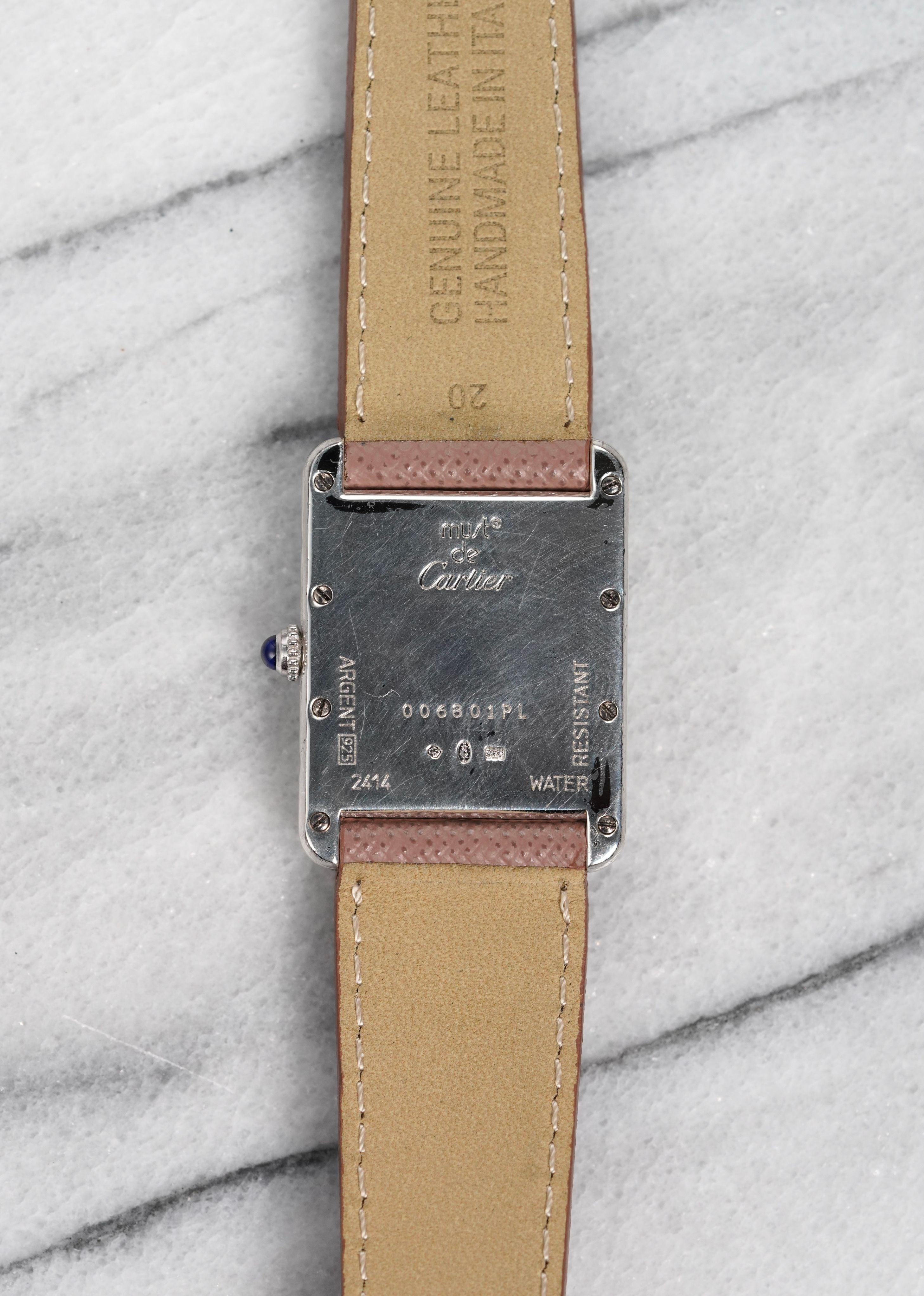 Montre Cartier Tank 2414 Monogram Dial en Silver, 1990-2000 Unisexe en vente