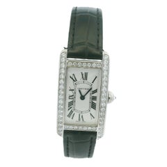 Cartier Tank 2489 Diamond Bezel 18-Karat Ladies Watch In Stock
