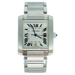 Cartier Tank 28mm Automatic Francaise with Date Stainless Steel Watch
