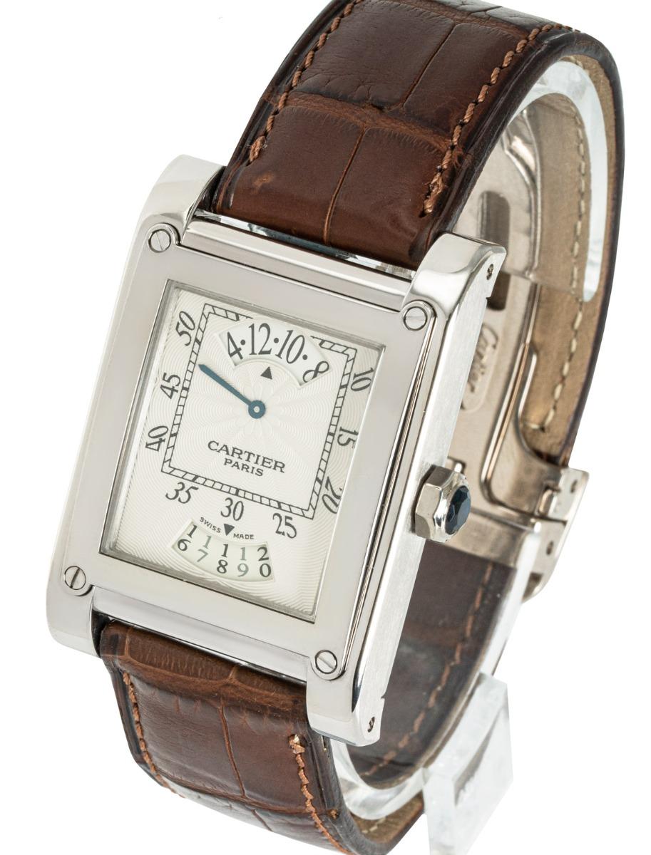  Montre Cartier Tank À Vis CPCP or blanc 2554 Pour hommes 