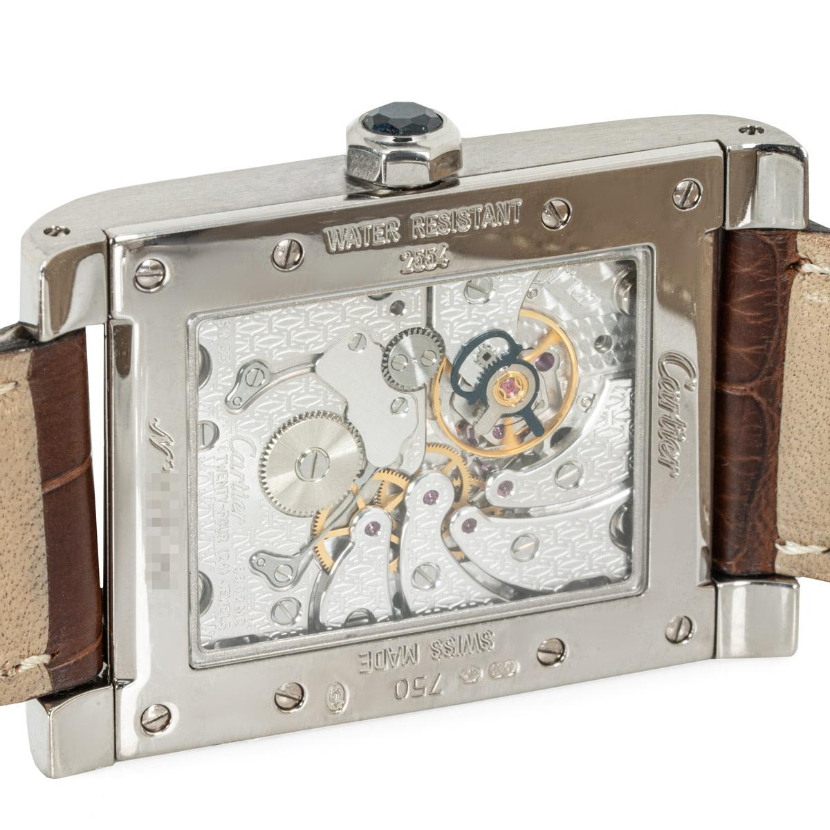 Men's Cartier Tank À Vis CPCP White Gold 2554 Watch