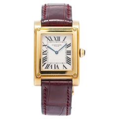 Cartier Tank A Vis Paris 2484D Unpolished 18k Manual Winding Watch 27x39mm