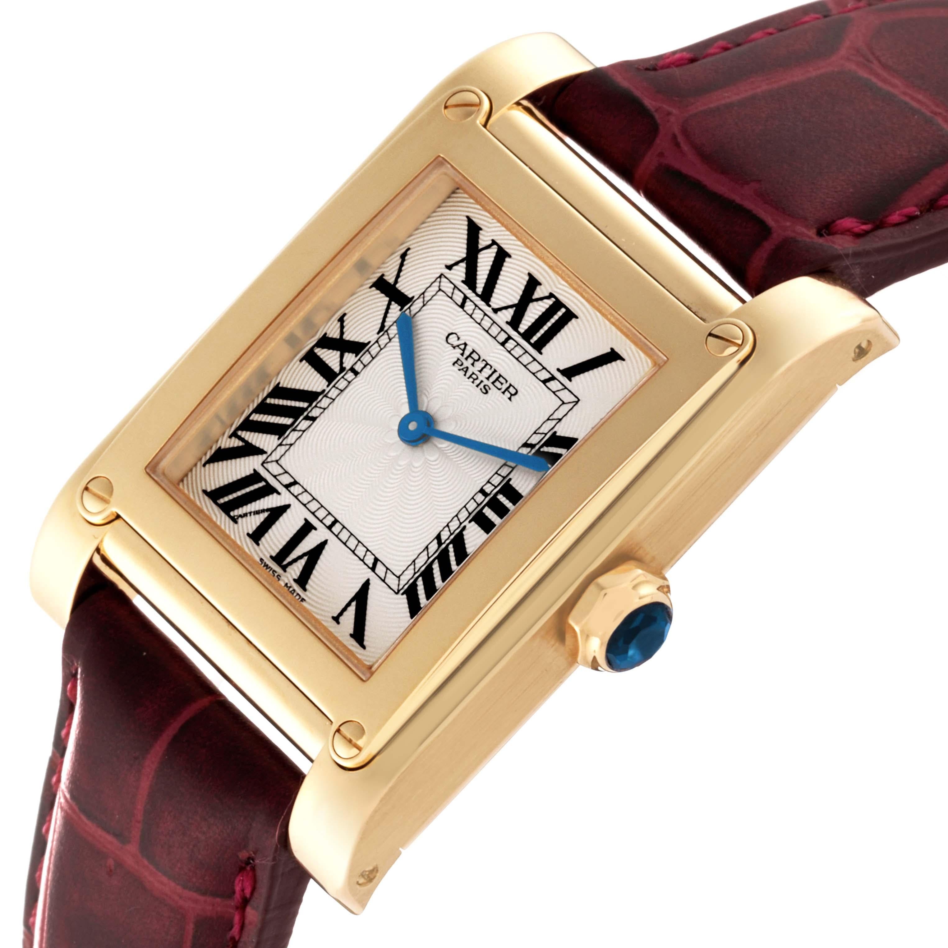 Cartier Tank a Vis Privee CPCP Collection Yellow Gold Mens Watch W1529451 For Sale 2