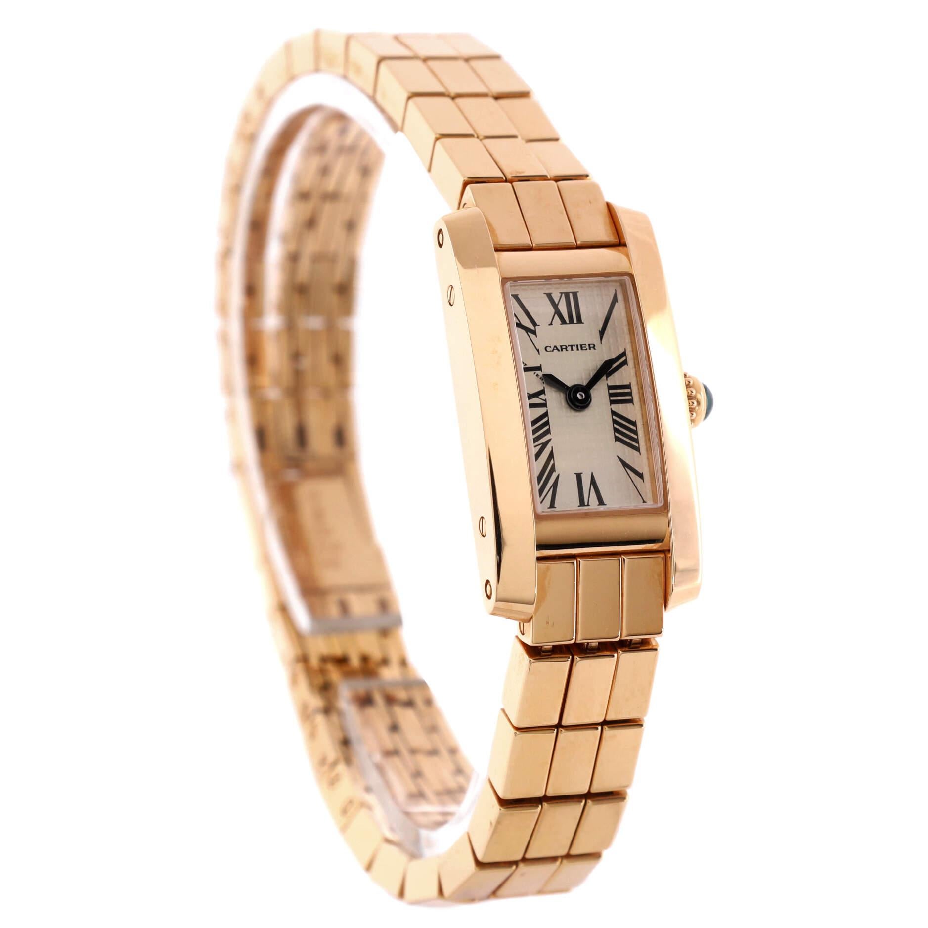 Cartier Tank Allongee Laniere Quartz Watch Rose Gold 14 In Good Condition In New York, NY