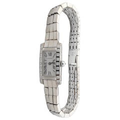 Cartier Tank Allongee Lanieres #2544 18 Karat White Gold Diamond Ladies Watch