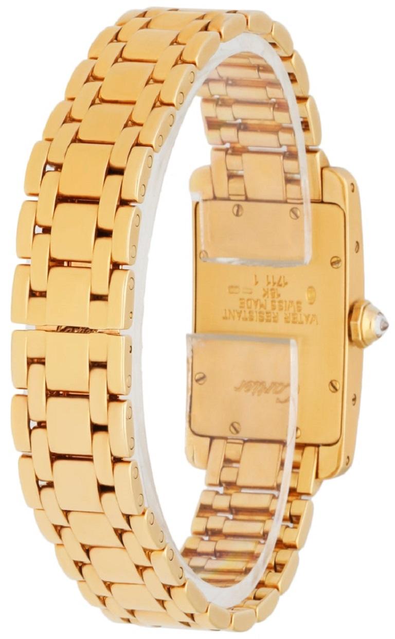 Women's Cartier Tank Americaine 1710 18K Yellow Gold Diamond Bezel Ladies Watch