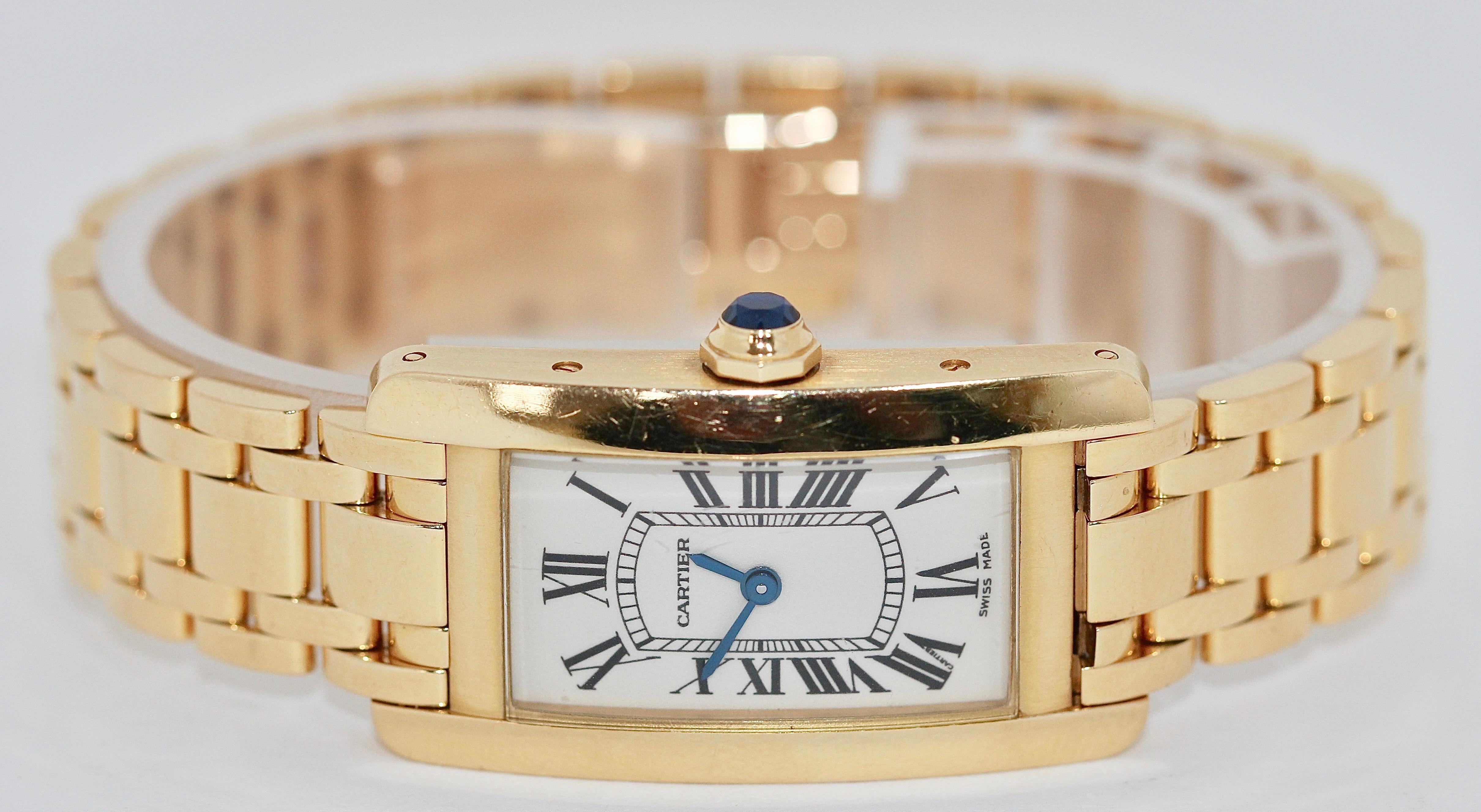 Cartier Tank Américaine 1710 Lady 18k Yellow Gold - Quartz

Of course, you will receive a detailed certificate for your documents in addition to the invoice for this watch!

The watch works perfectly. The watch receives a brand new battery before