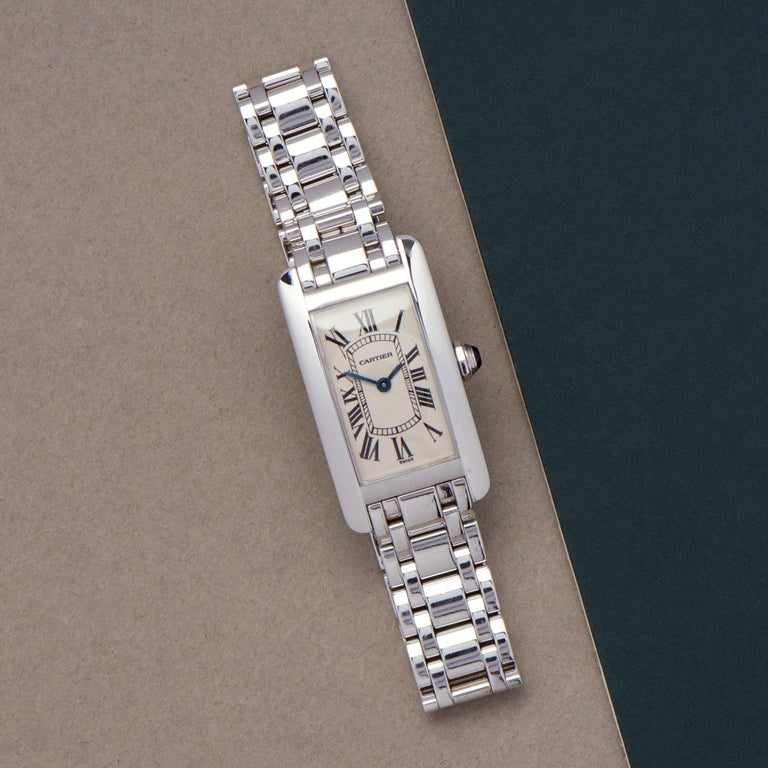 Cartier Tank Americaine 1713 Men White Gold 0 Watch at 1stDibs | cartier  1713 cc409509, cartier 1713 stainless steel price, cartier american tank  gold