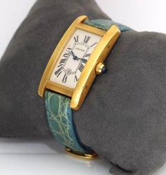 Cartier Tank Americaine 1725 18k Yellow Gold 23mm Wristwatch
