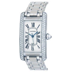 Cartier Tank Americaine 1726; Black Dial, Certified and Warranty