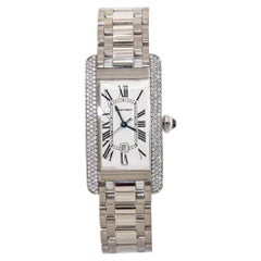 Cartier Tank Americaine 1726 WB7026L1 18K WG Auto Diamond Unisex 22.5x40mm