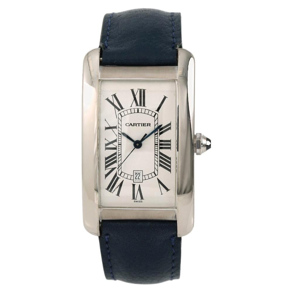 Cartier Tank Americaine 1741, Silver Dial, Certified and Warranty For Sale