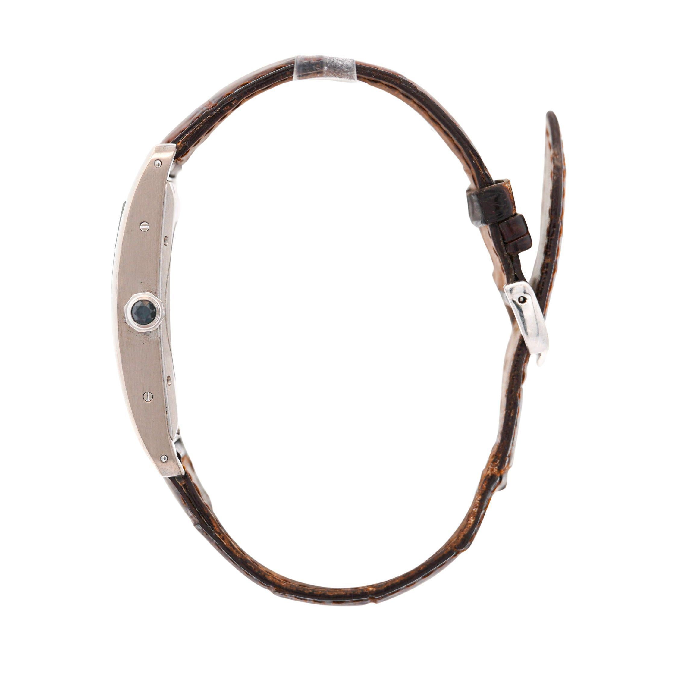 Reloj Automático Cartier Tank Americaine 1741 Oro Blanco Edición Servicio 20 años en venta 3