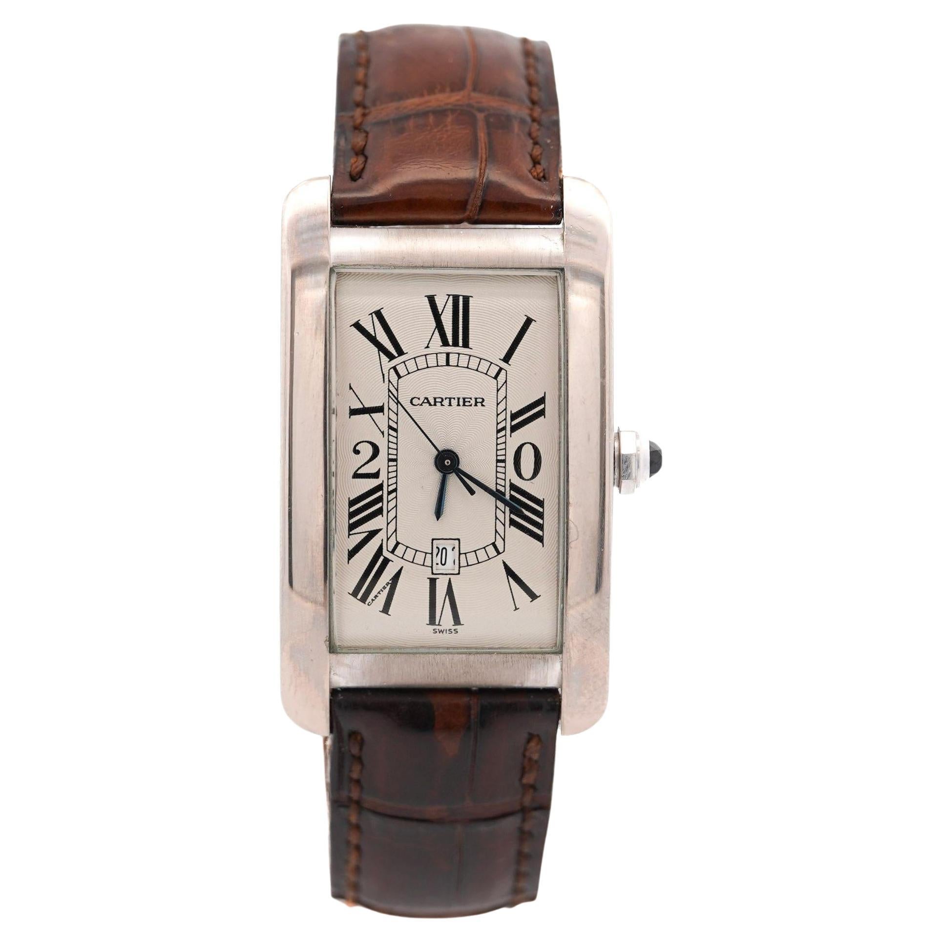 Cartier Tank Americaine 1741 Orologio automatico in oro bianco Edizione 20 anni di servizio