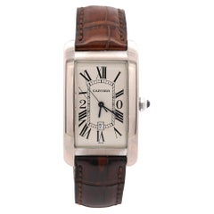 Cartier Tank Americaine 1741 White Gold Automatic Watch 20-year Service Edition