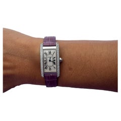 Cartier Tank Américaine 18 Ct Women's Watch, Purple Strap