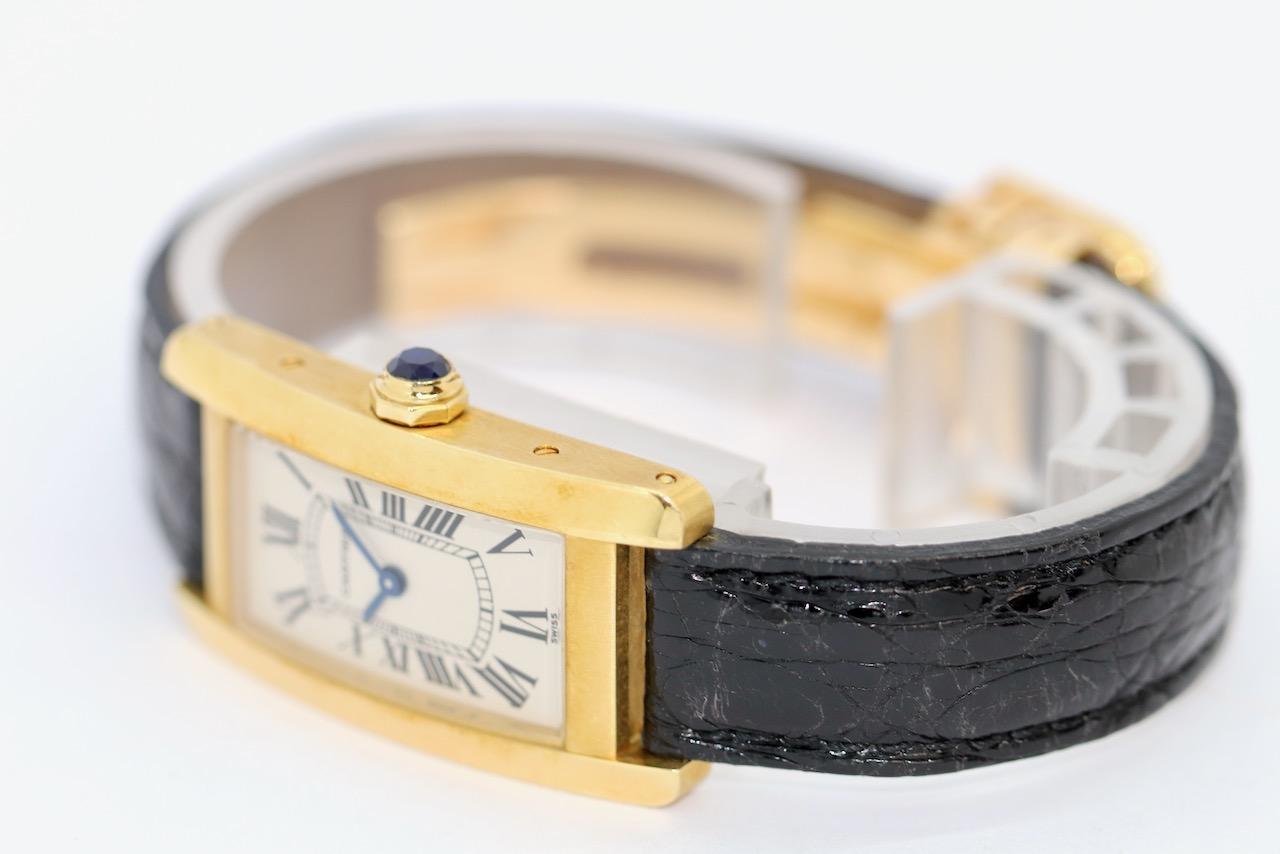 Cartier Tank Américaine 18 Karat Gold Ladies Wristwatch Ref. 1710 In Good Condition For Sale In Berlin, DE