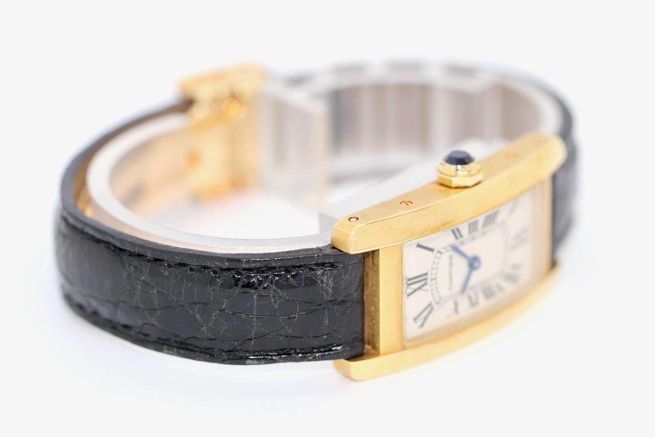 Women's Cartier Tank Américaine 18 Karat Gold Ladies Wristwatch Ref. 1710 For Sale