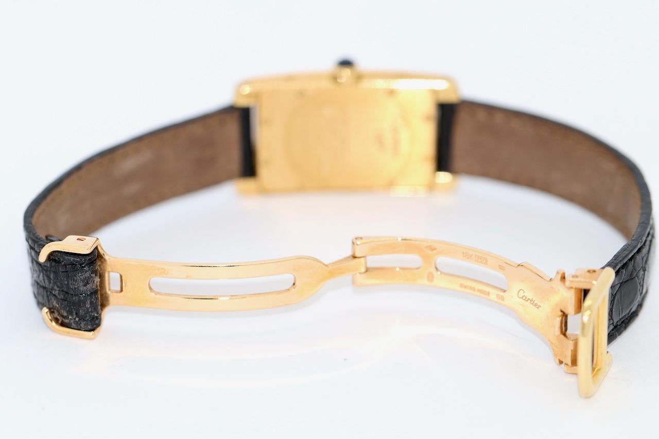 Cartier Tank Américaine 18 Karat Gold Ladies Wristwatch Ref. 1710 For Sale 2