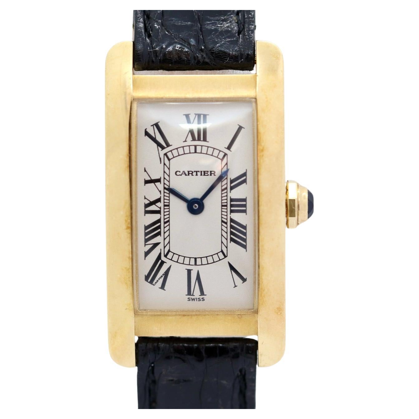 Cartier Tank Américaine 18 Karat Gold Ladies Wristwatch Ref. 1710