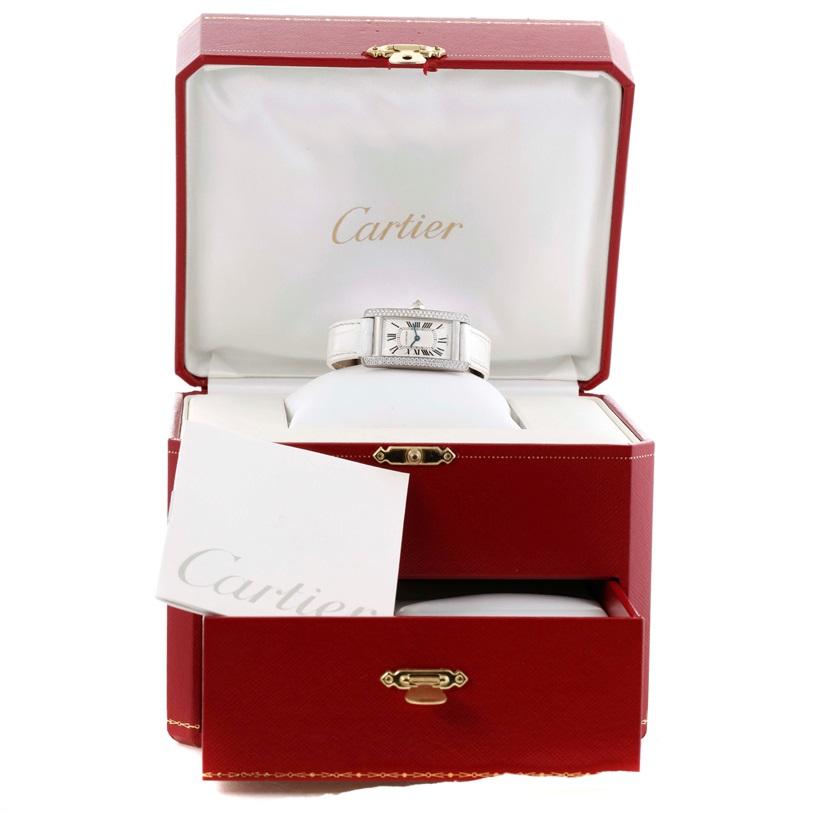 Cartier Tank Americaine 18 Karat White Gold Diamond Watch WB701851 8