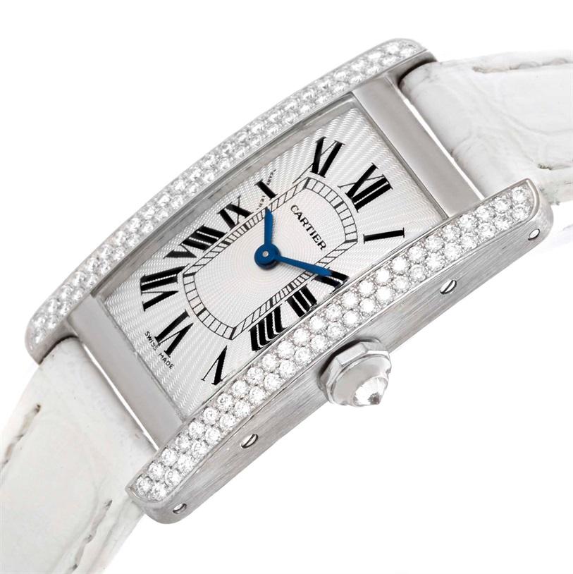 Cartier Tank Americaine 18 Karat White Gold Diamond Watch WB701851 1