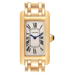 Cartier Tank Americaine 18 Karat Yellow Gold Ladies Watch W26015K2