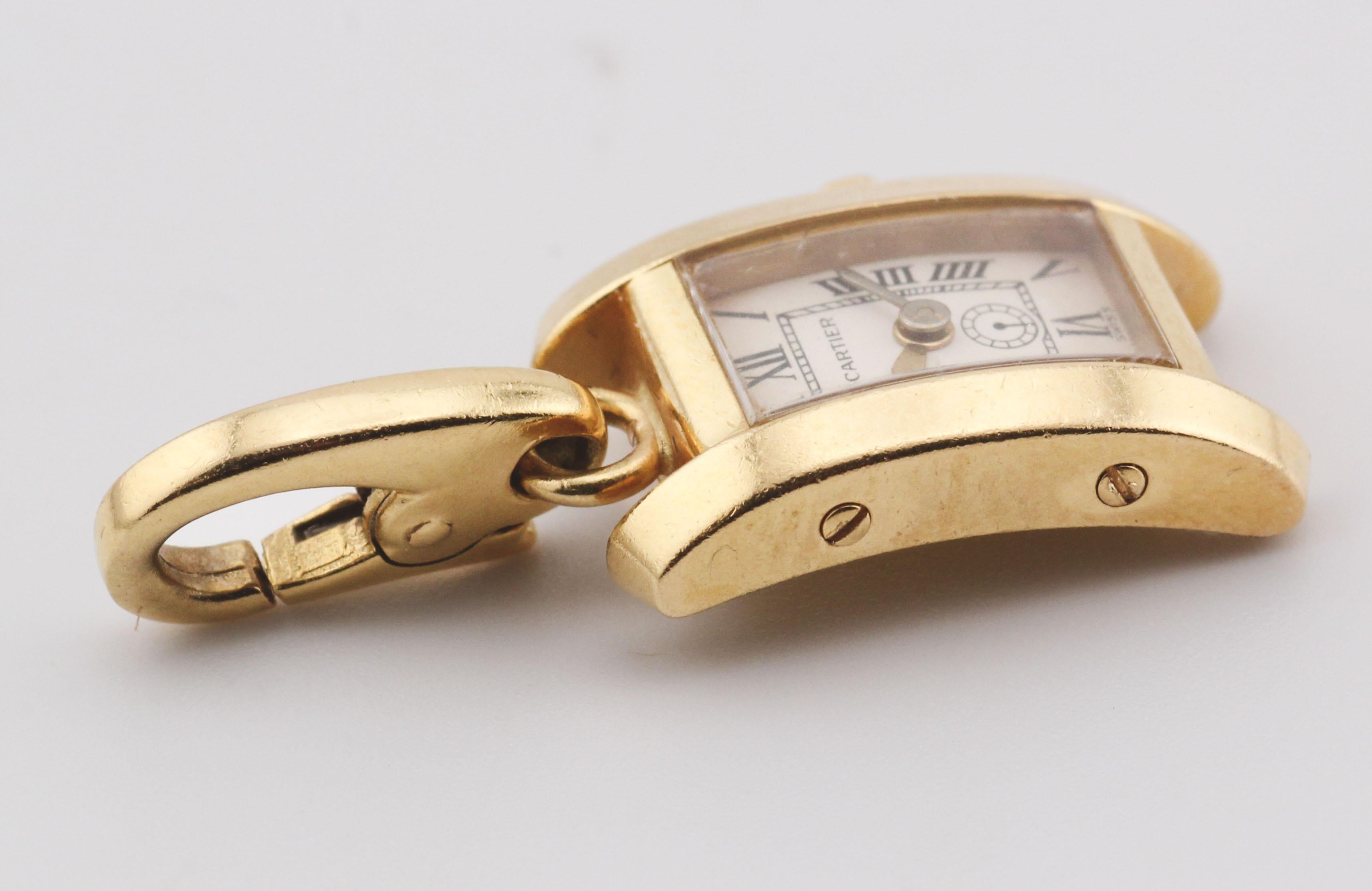 Cartier Tank Americaine 18k Gold Watch Charm For Sale 4