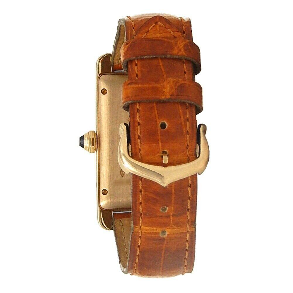 Cartier Tank Americaine 18 Karat Rose Gold Automatic Men's Watch W2620030 For Sale 1