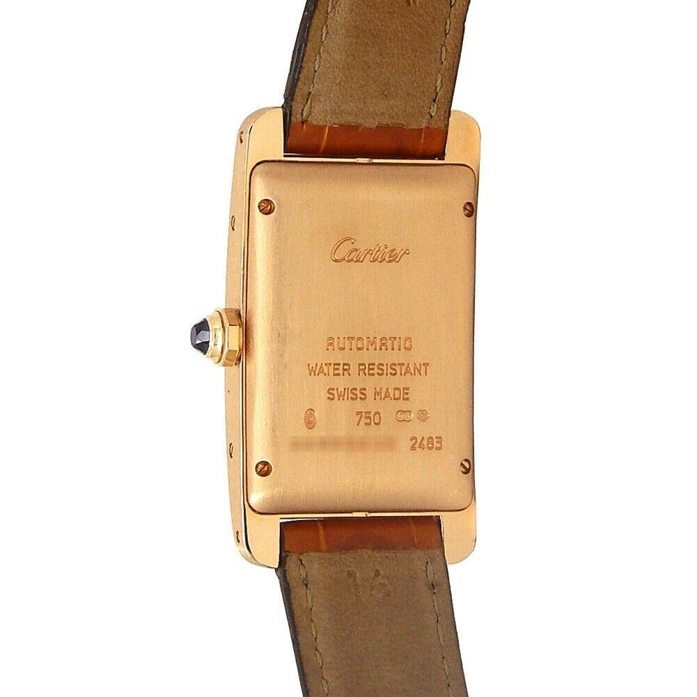 Cartier Tank Americaine 18 Karat Rose Gold Automatic Men's Watch W2620030 For Sale 2