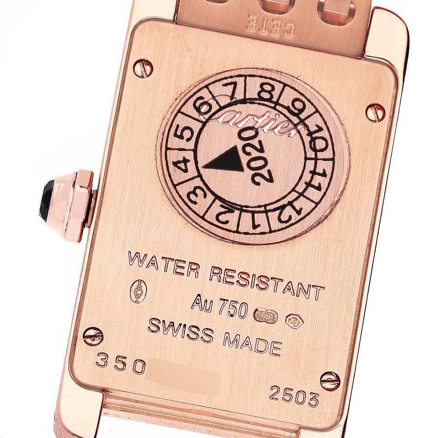 Cartier Tank Americaine 18k Rose Gold Ladies Watch W2620031 Box Papers In Excellent Condition For Sale In Atlanta, GA
