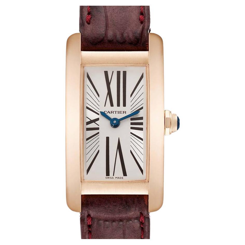 Cartier Tank Americaine 18K Rose Gold Silver Dial Ladies Watch W2607056
