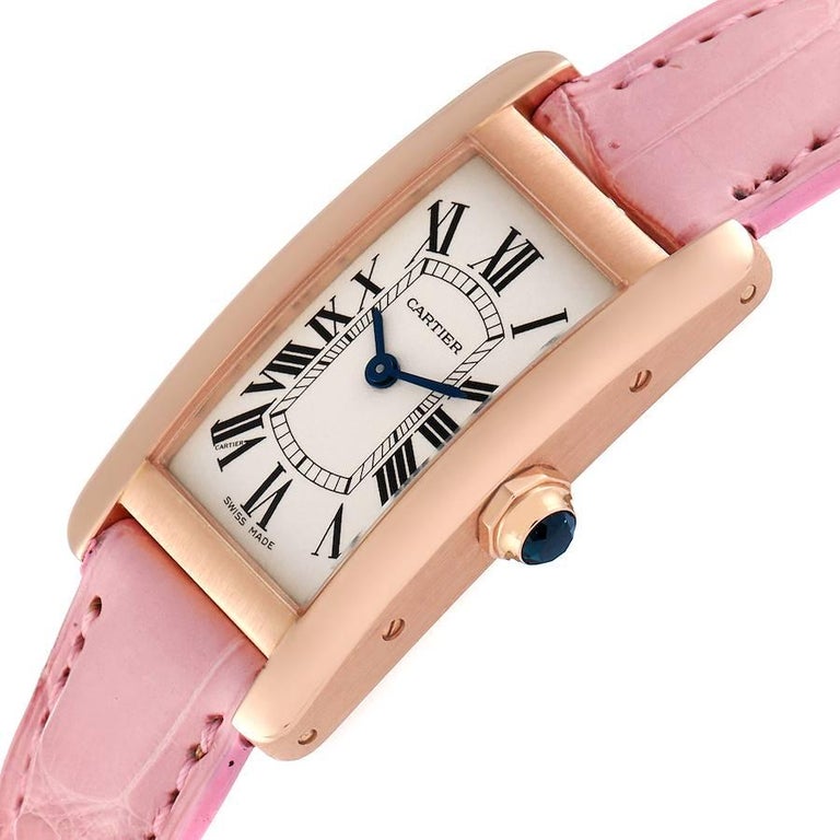 Cartier Tank Americaine 18K Rose Gold Silver Dial Ladies Watch W2607456 1