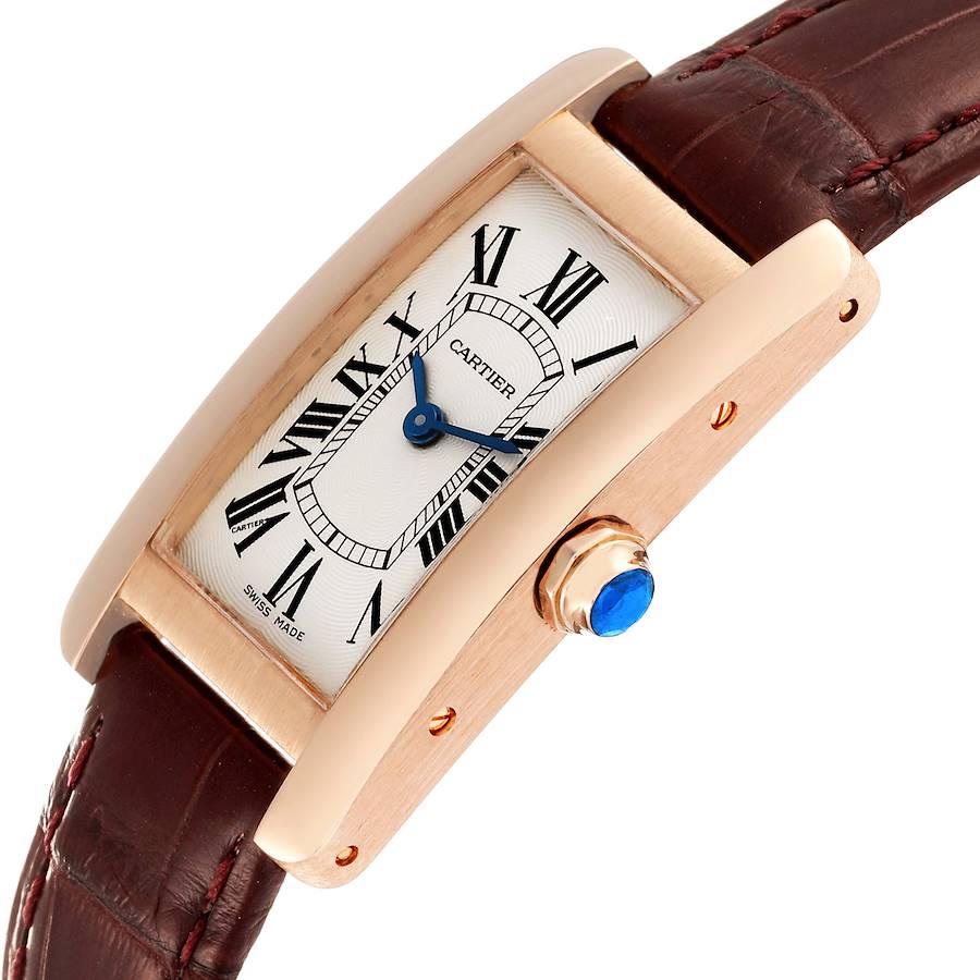 Cartier Tank Americaine 18K Rose Gold Silver Dial Ladies Watch W2607456 1