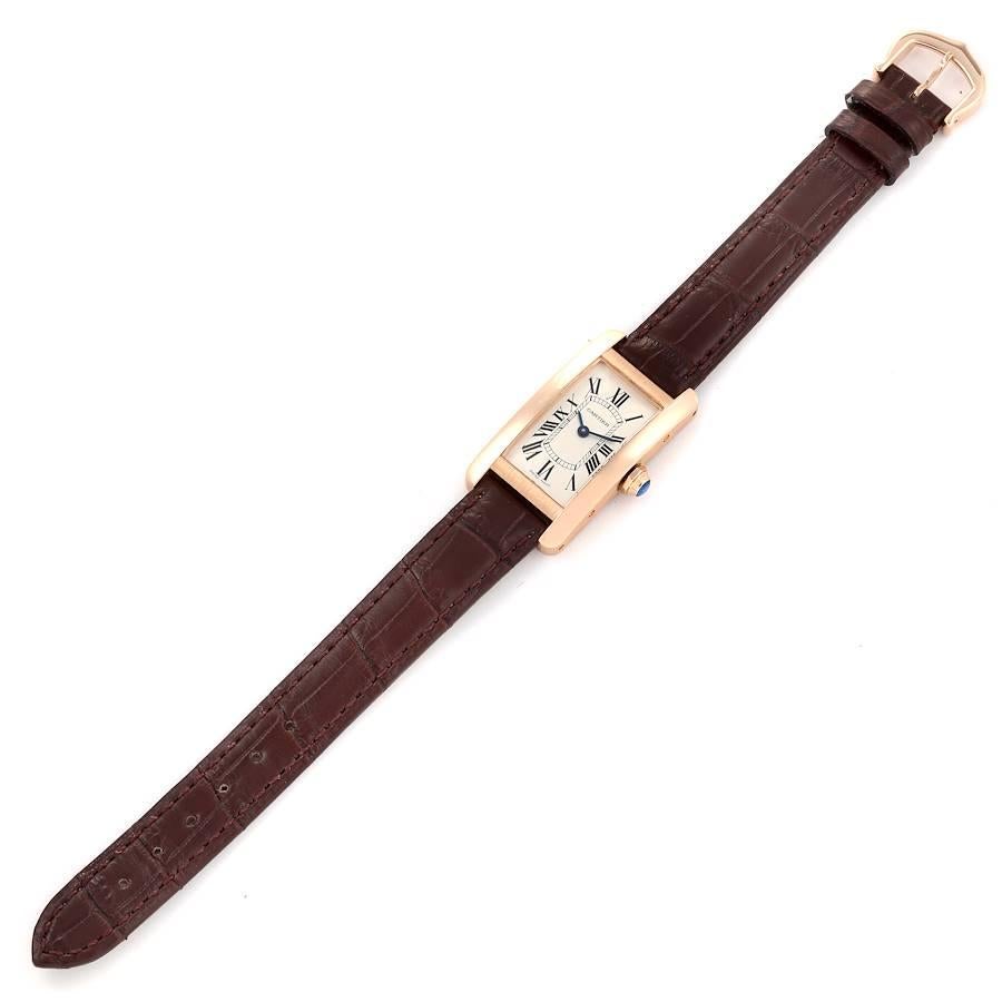 Cartier Tank Americaine 18K Rose Gold Silver Dial Ladies Watch W2607456 4
